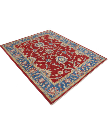 Ziegler 5' 1" X 6' 6" Hand Knotted Wool Rug 5' 1" X 6' 6" (155 X 198) / Red / Wool
