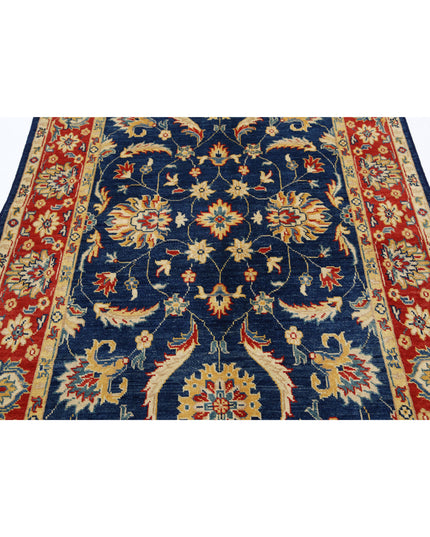 Ziegler 4' 9" X 7' 1" Hand Knotted Wool Rug 4' 9" X 7' 1" (145 X 216) / Blue / Wool