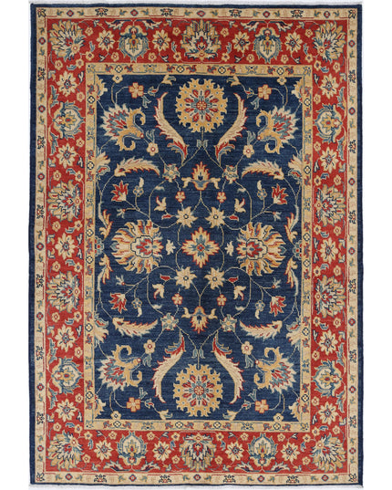 Ziegler 4' 9" X 7' 1" Hand Knotted Wool Rug 4' 9" X 7' 1" (145 X 216) / Blue / Wool