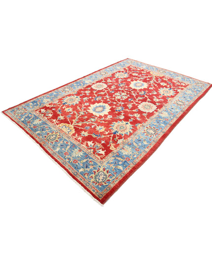 Ziegler 6' 6" X 9' 8" Hand Knotted Wool Rug 6' 6" X 9' 8" (198 X 295) / Red / Wool