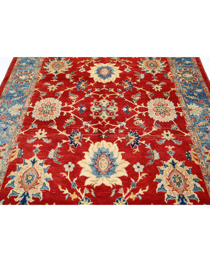 Ziegler 6' 6" X 9' 8" Hand Knotted Wool Rug 6' 6" X 9' 8" (198 X 295) / Red / Wool