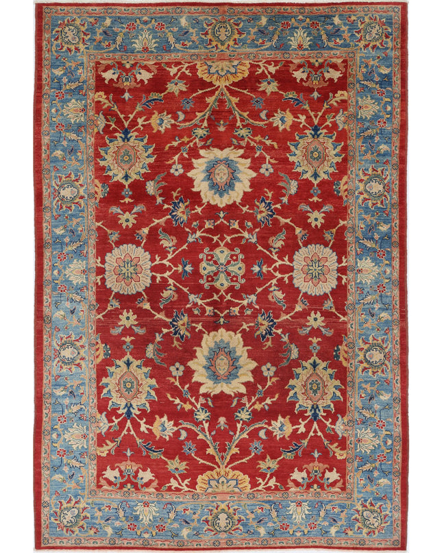 Ziegler 6' 6" X 9' 8" Hand Knotted Wool Rug 6' 6" X 9' 8" (198 X 295) / Red / Wool