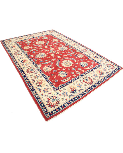 Ziegler 6' 6" X 9' 8" Hand Knotted Wool Rug 6' 6" X 9' 8" (198 X 295) / Red / Wool