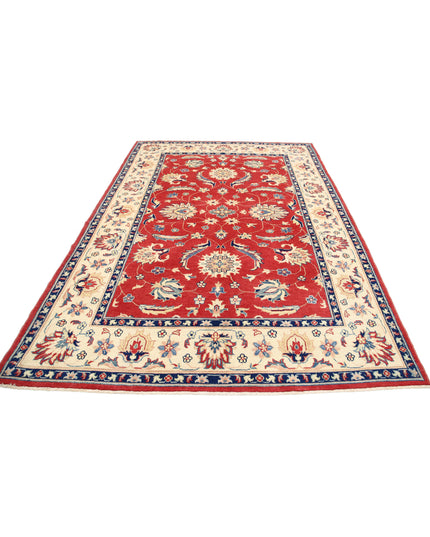 Ziegler 6' 6" X 9' 8" Hand Knotted Wool Rug 6' 6" X 9' 8" (198 X 295) / Red / Wool