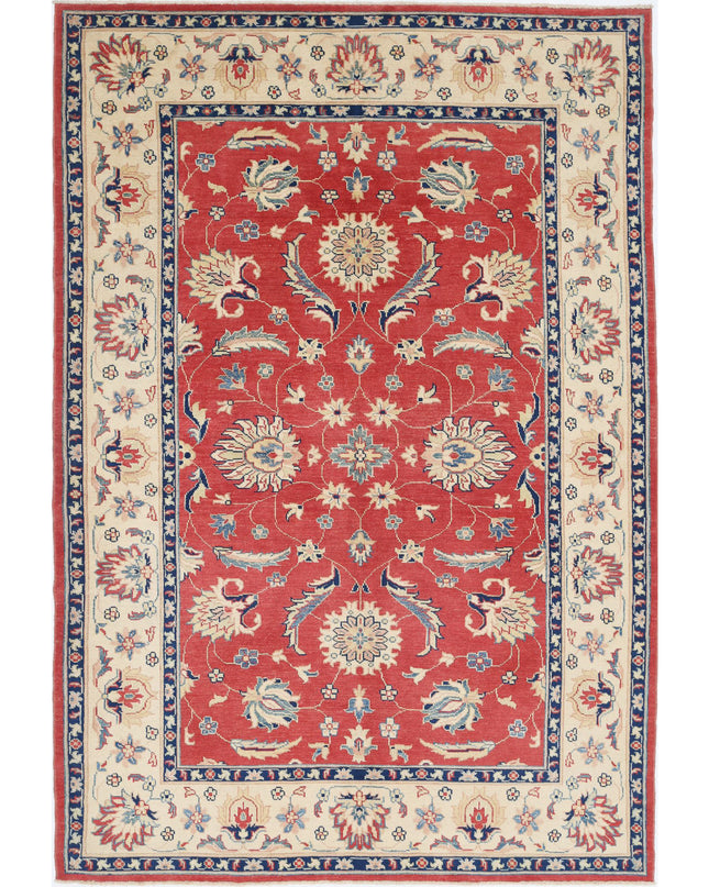 Ziegler 6' 6" X 9' 8" Hand Knotted Wool Rug 6' 6" X 9' 8" (198 X 295) / Red / Wool