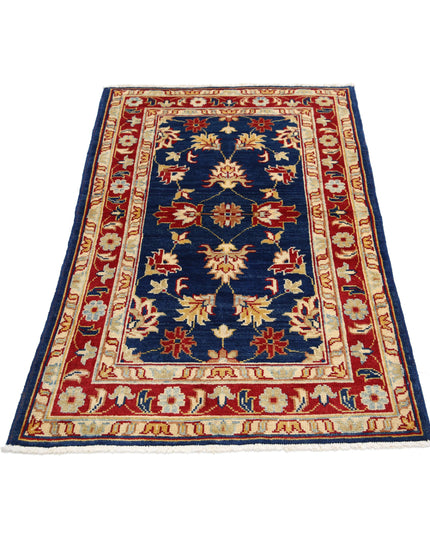Ziegler 3' 0" X 4' 9" Hand Knotted Wool Rug 3' 0" X 4' 9" (91 X 145) / Blue / Wool