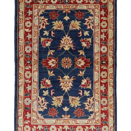 Ziegler 3' 0" X 4' 9" Hand Knotted Wool Rug 3' 0" X 4' 9" (91 X 145) / Blue / Wool
