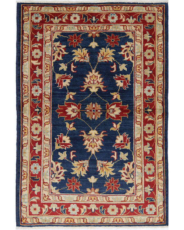 Ziegler 3' 0" X 4' 9" Hand Knotted Wool Rug 3' 0" X 4' 9" (91 X 145) / Blue / Wool