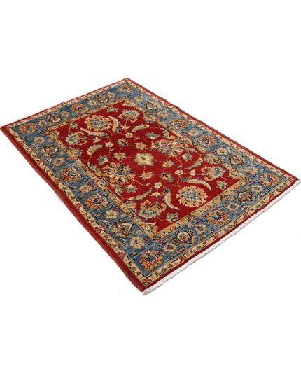 Ziegler 3' 4" X 4' 9" Hand Knotted Wool Rug 3' 4" X 4' 9" (101 X 145) / Red / Wool