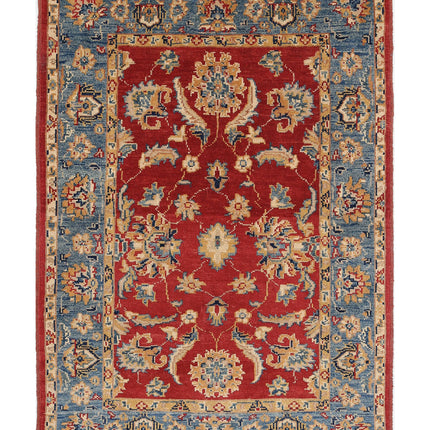Ziegler 3' 4" X 4' 9" Hand Knotted Wool Rug 3' 4" X 4' 9" (101 X 145) / Red / Wool