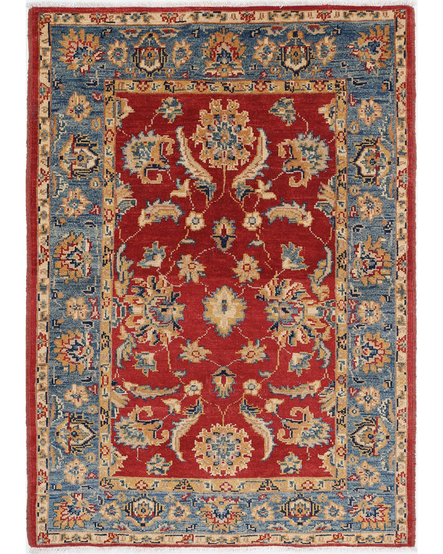 Ziegler 3' 4" X 4' 9" Hand Knotted Wool Rug 3' 4" X 4' 9" (101 X 145) / Red / Wool