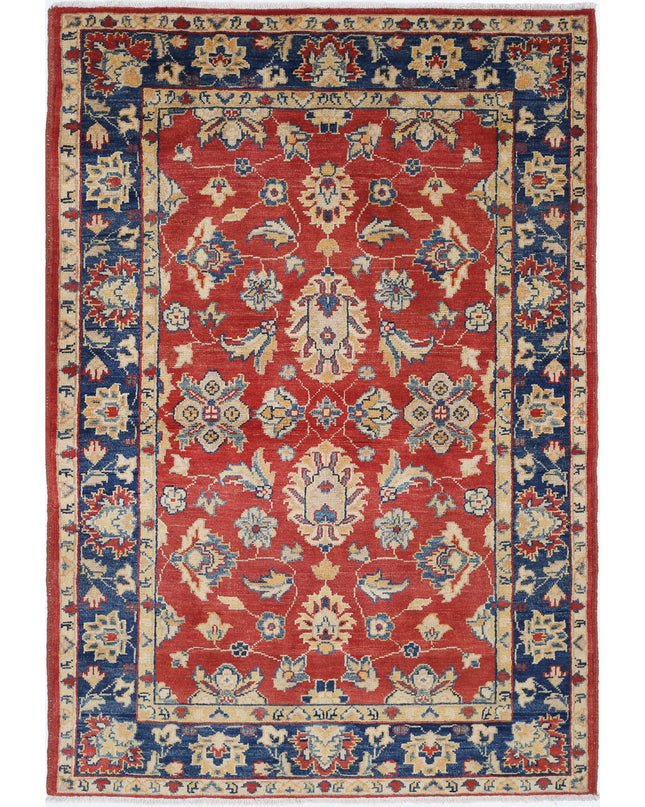 Ziegler 4' 0" X 5' 10" Hand Knotted Wool Rug 4' 0" X 5' 10" (122 X 178) / Red / Wool
