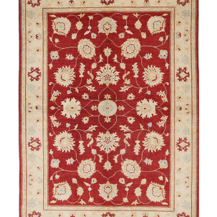 Ziegler 4' 11" X 7' 1" Hand Knotted Wool Rug 4' 11" X 7' 1" (150 X 216) / Red / Wool