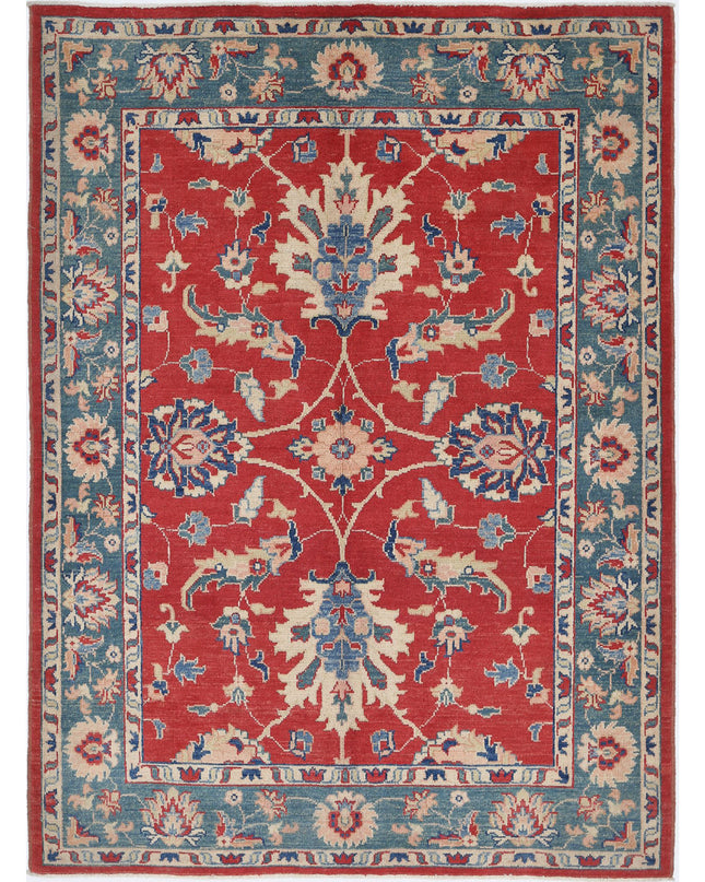 Ziegler 4' 9" X 6' 6" Hand Knotted Wool Rug 4' 9" X 6' 6" (145 X 198) / Red / Wool