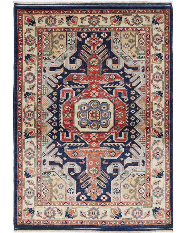 Ziegler 4' 2" X 5' 10" Hand Knotted Wool Rug 4' 2" X 5' 10" (127 X 178) / Blue / Wool