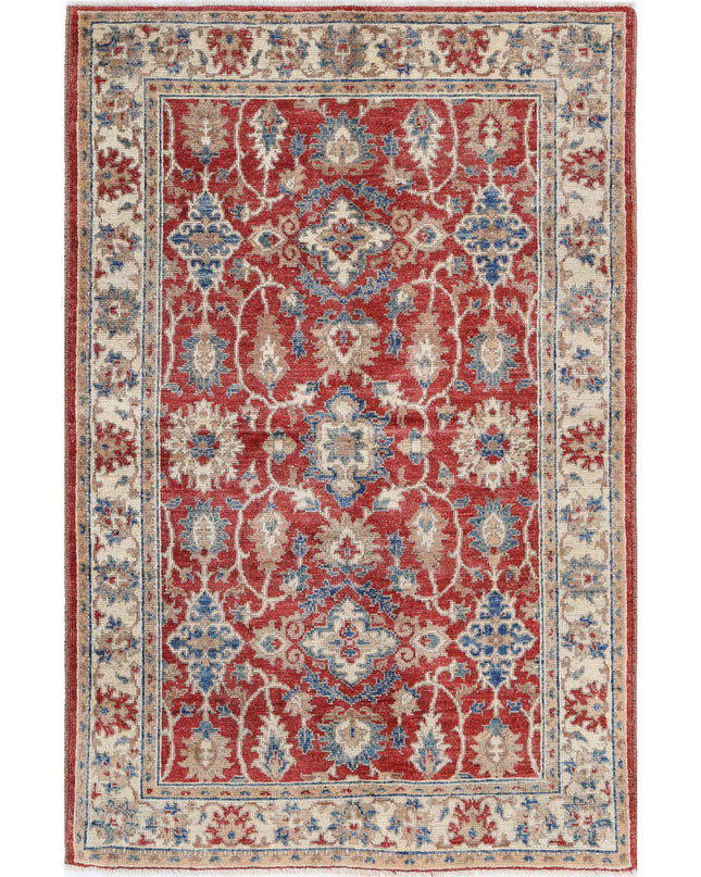 Ziegler 3' 10" X 5' 11" Hand Knotted Wool Rug 3' 10" X 5' 11" (117 X 180) / Red / Wool