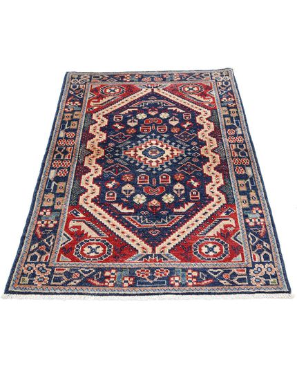 Ziegler 3' 4" X 4' 10" Hand Knotted Wool Rug 3' 4" X 4' 10" (101 X 147) / Blue / Wool