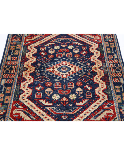 Ziegler 3' 4" X 4' 10" Hand Knotted Wool Rug 3' 4" X 4' 10" (101 X 147) / Blue / Wool
