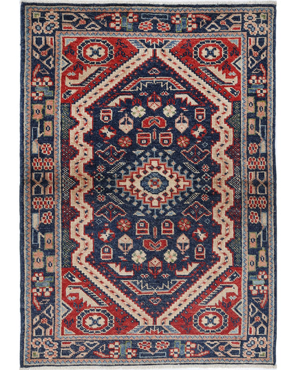 Ziegler 3' 4" X 4' 10" Hand Knotted Wool Rug 3' 4" X 4' 10" (101 X 147) / Blue / Wool