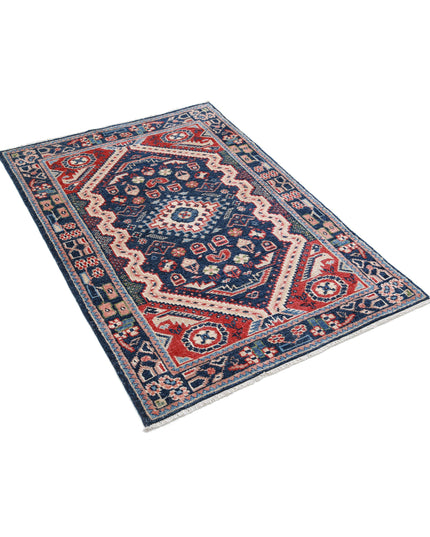 Ziegler 3' 3" X 4' 10" Hand Knotted Wool Rug 3' 3" X 4' 10" (99 X 147) / Blue / Wool