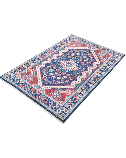 Ziegler 3' 3" X 4' 10" Hand Knotted Wool Rug 3' 3" X 4' 10" (99 X 147) / Blue / Wool