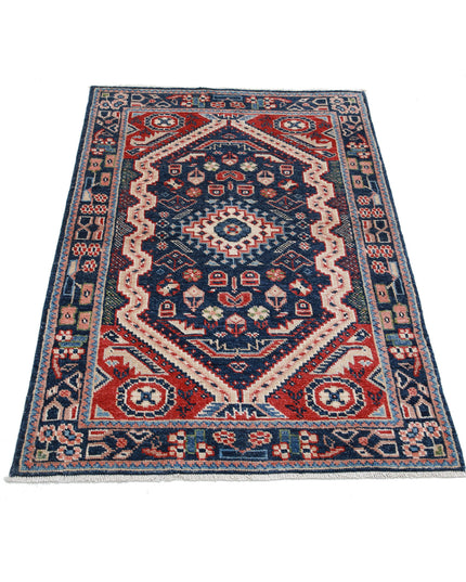 Ziegler 3' 3" X 4' 10" Hand Knotted Wool Rug 3' 3" X 4' 10" (99 X 147) / Blue / Wool