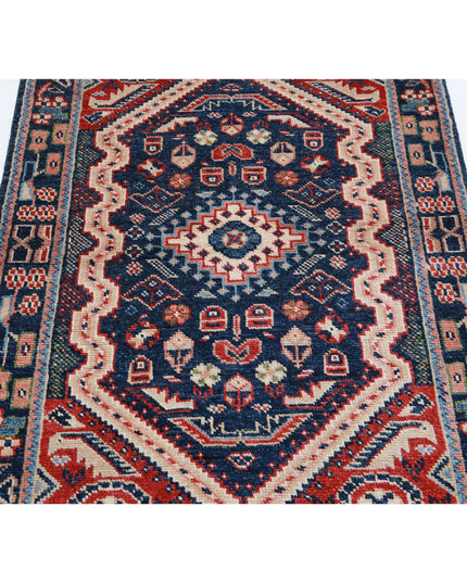 Ziegler 3' 3" X 4' 10" Hand Knotted Wool Rug 3' 3" X 4' 10" (99 X 147) / Blue / Wool