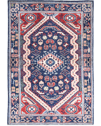 Ziegler 3' 3" X 4' 10" Hand Knotted Wool Rug 3' 3" X 4' 10" (99 X 147) / Blue / Wool