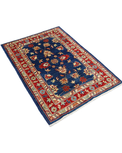 Ziegler 3' 2" X 4' 7" Hand Knotted Wool Rug 3' 2" X 4' 7" (97 X 140) / Blue / Wool
