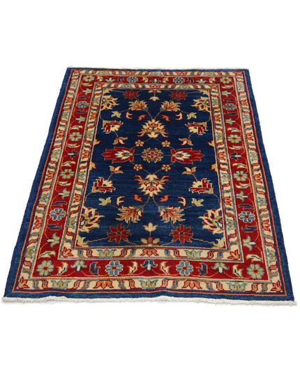 Ziegler 3' 2" X 4' 7" Hand Knotted Wool Rug 3' 2" X 4' 7" (97 X 140) / Blue / Wool