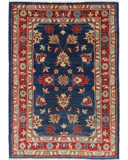 Ziegler 3' 2" X 4' 7" Hand Knotted Wool Rug 3' 2" X 4' 7" (97 X 140) / Blue / Wool