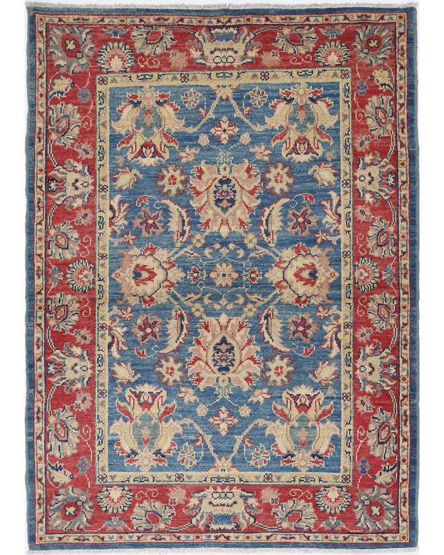 Ziegler 4' 2" X 5' 11" Hand Knotted Wool Rug 4' 2" X 5' 11" (127 X 180) / Blue / Wool