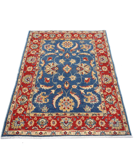 Ziegler 3' 4" X 4' 8" Hand Knotted Wool Rug 3' 4" X 4' 8" (101 X 142) / Blue / Wool