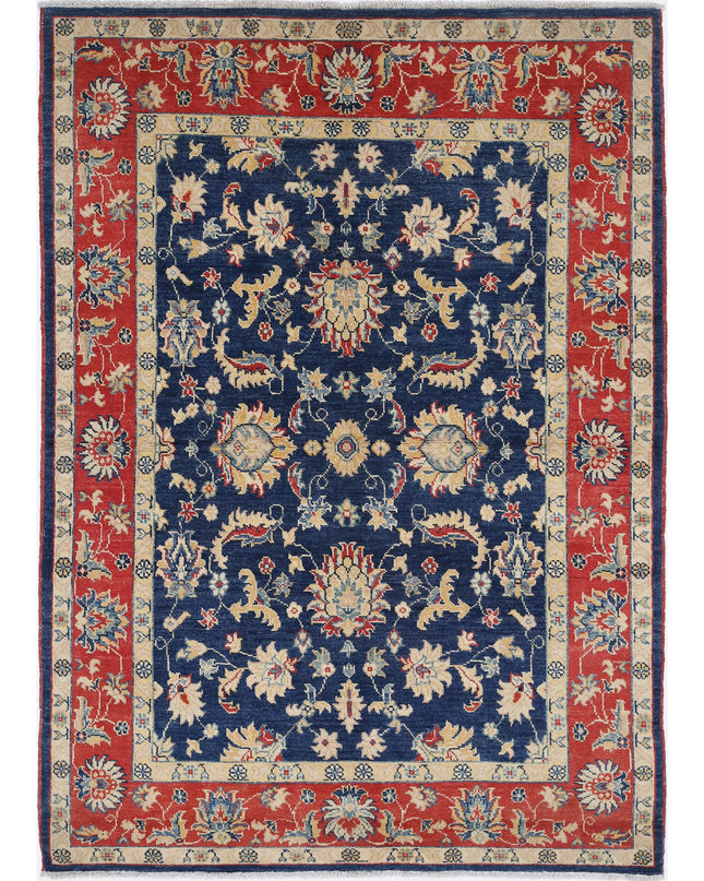 Ziegler 4' 8" X 6' 5" Hand Knotted Wool Rug 4' 8" X 6' 5" (142 X 196) / Blue / Wool