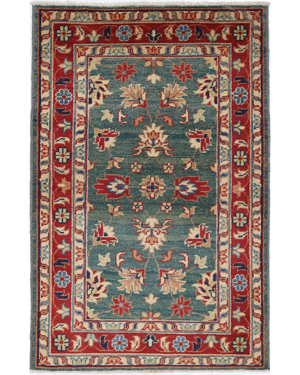 Ziegler 2' 10" X 4' 6" Hand Knotted Wool Rug 2' 10" X 4' 6" (86 X 137) / Green / Wool
