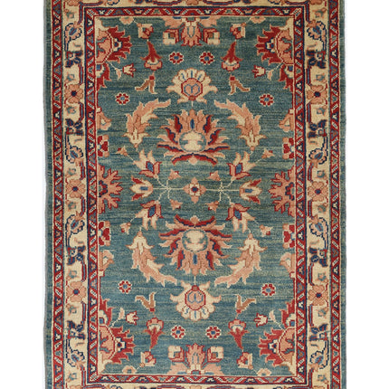 Ziegler 3' 1" X 4' 8" Hand Knotted Wool Rug 3' 1" X 4' 8" (94 X 142) / Green / Wool