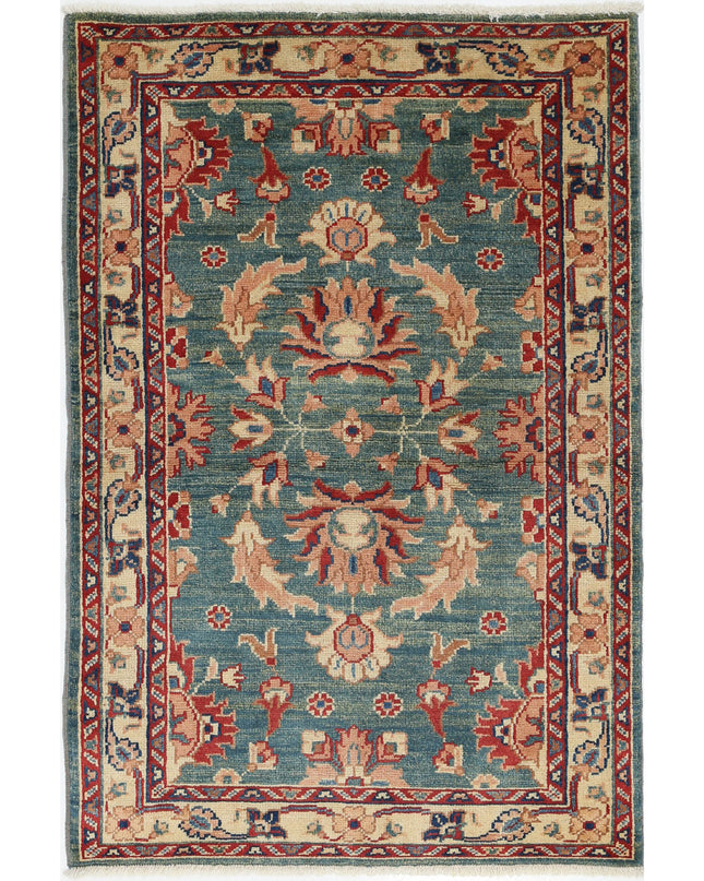 Ziegler 3' 1" X 4' 8" Hand Knotted Wool Rug 3' 1" X 4' 8" (94 X 142) / Green / Wool