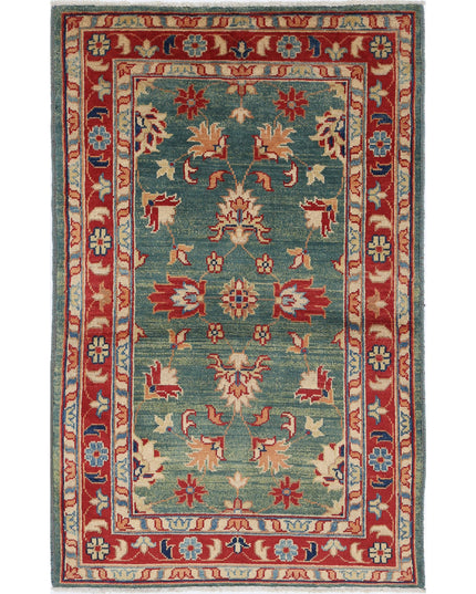 Ziegler 3' 0" X 4' 10" Hand Knotted Wool Rug 3' 0" X 4' 10" (91 X 147) / Green / Wool