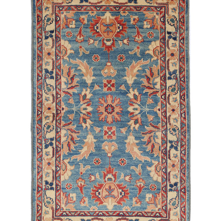 Ziegler 2' 1" X 4' 1" Hand Knotted Wool Rug 2' 1" X 4' 1" (63 X 124) / Blue / Wool