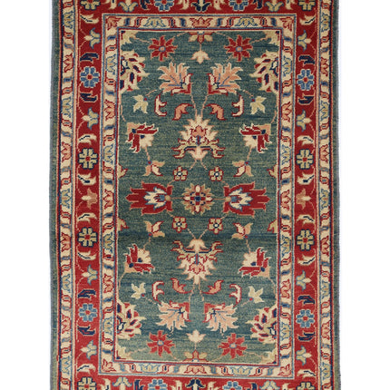 Ziegler 2' 11" X 4' 9" Hand Knotted Wool Rug 2' 11" X 4' 9" (89 X 145) / Green / Wool