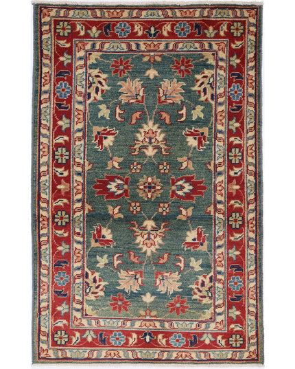 Ziegler 2' 11" X 4' 9" Hand Knotted Wool Rug 2' 11" X 4' 9" (89 X 145) / Green / Wool