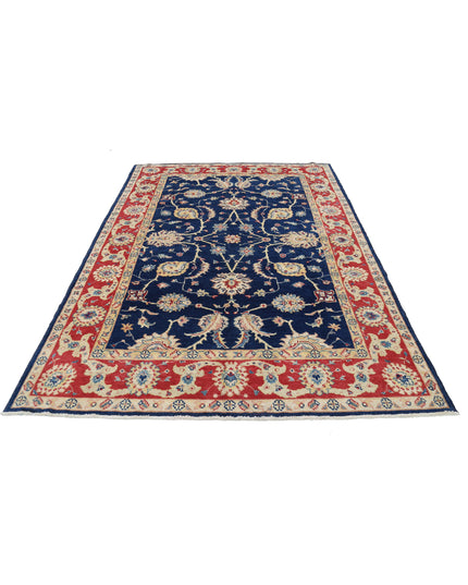 Ziegler 6' 1" X 8' 11" Hand Knotted Wool Rug 6' 1" X 8' 11" (185 X 272) / Blue / Wool