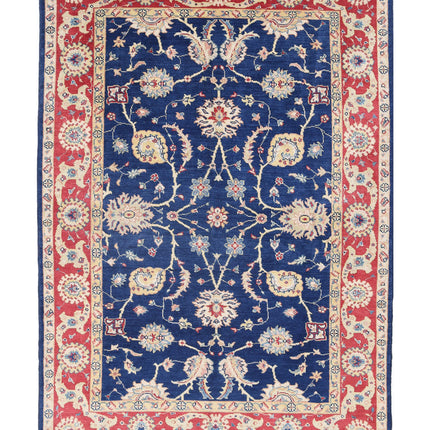 Ziegler 6' 1" X 8' 11" Hand Knotted Wool Rug 6' 1" X 8' 11" (185 X 272) / Blue / Wool