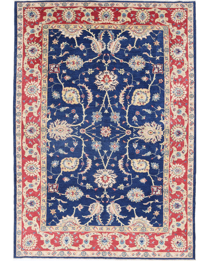 Ziegler 6' 1" X 8' 11" Hand Knotted Wool Rug 6' 1" X 8' 11" (185 X 272) / Blue / Wool