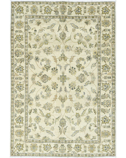 Ziegler 4' 5" X 6' 5" Hand Knotted Wool Rug 4' 5" X 6' 5" (135 X 196) / Ivory / Wool