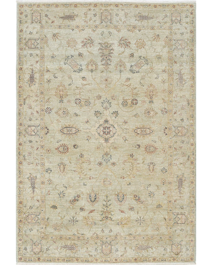 Ziegler 5' 4" X 7' 9" Hand Knotted Wool Rug 5' 4" X 7' 9" (162 X 236) / Green / Wool