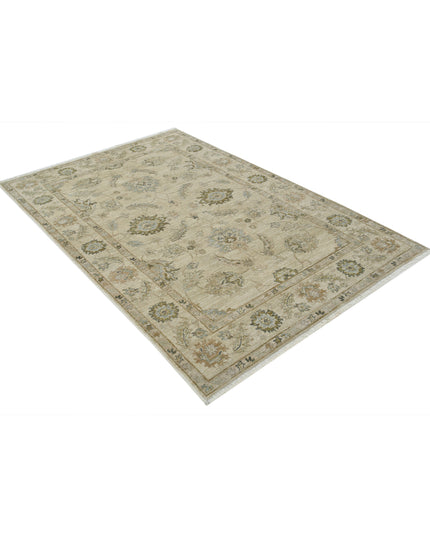 Ziegler 4' 5" X 6' 10" Hand Knotted Wool Rug 4' 5" X 6' 10" (135 X 208) / Ivory / Wool