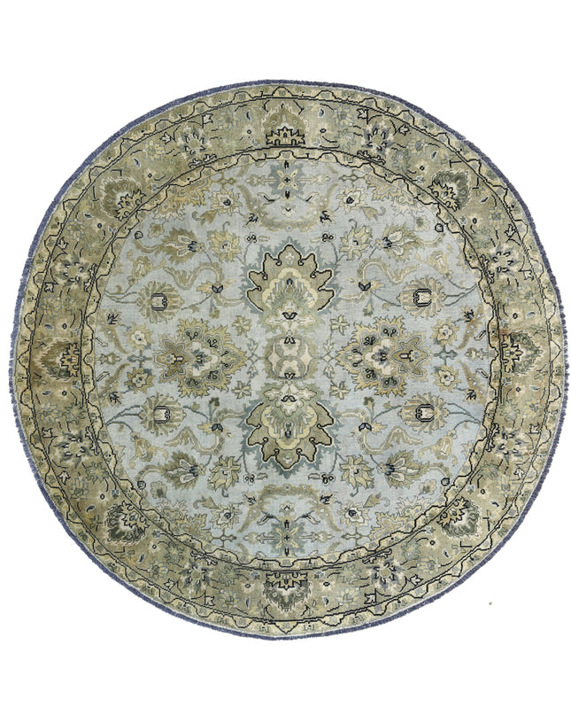 Ziegler 4' 8" X 4' 11" Hand Knotted Wool Rug 4' 8" X 4' 11" (142 X 150) / Blue / Wool