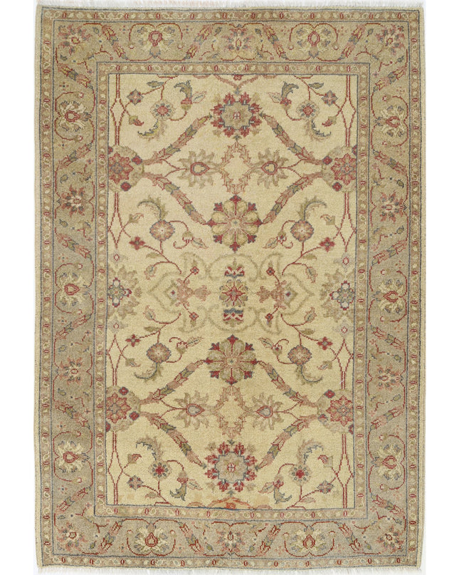 Ziegler 4' 0" X 5' 9" Hand Knotted Wool Rug 4' 0" X 5' 9" (122 X 175) / Beige / Wool