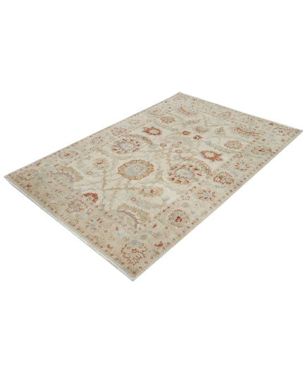 Ziegler 4' 1" X 6' 0" Hand Knotted Wool Rug 4' 1" X 6' 0" (124 X 183) / Ivory / Wool
